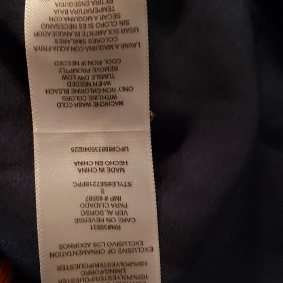 Sam Edelman Dress Size Small Paisley Flounce Hem Navy Blue - Picture 5 of 5